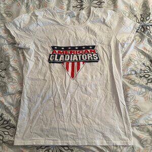 AMERICAN GLADIATORS TV Show T-Shirt Women's White Fitted Large